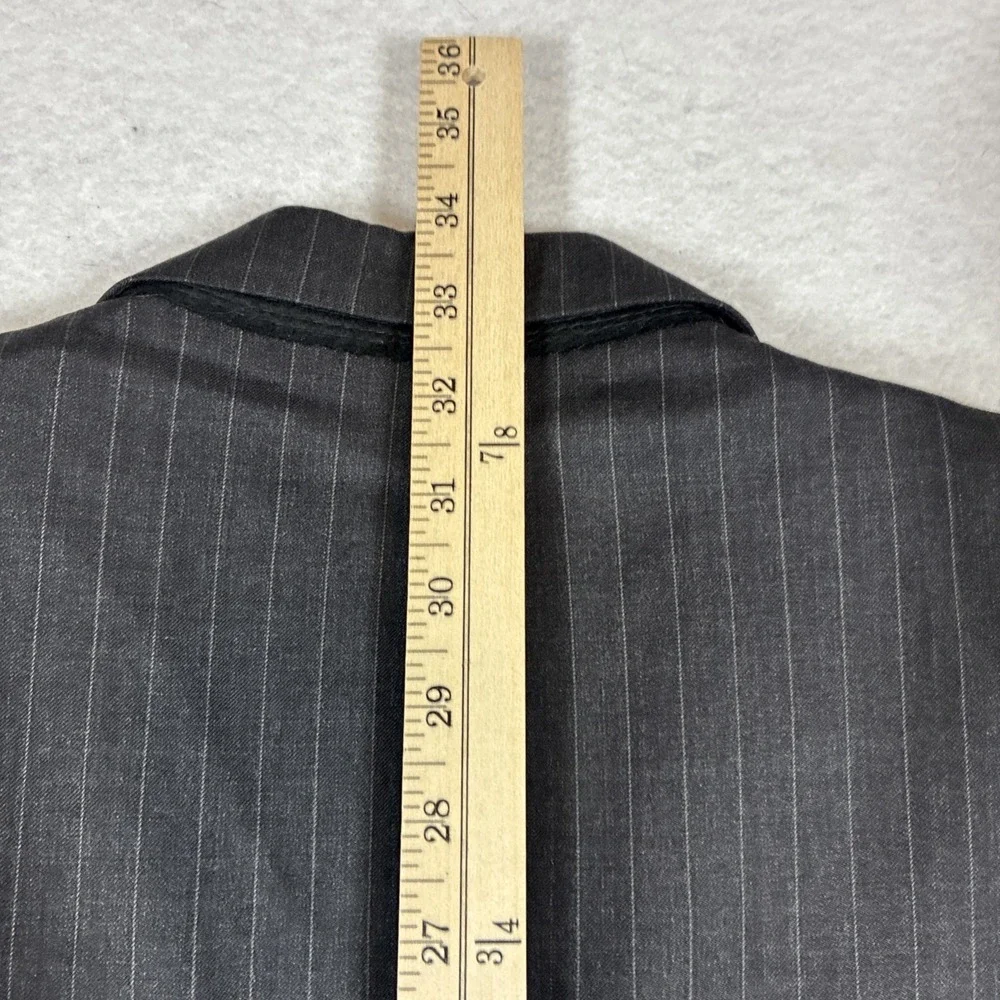 Vintage Brooks Brothers 46L USA MADE Gray Pinstripe Super 110s Wool Suit Jacket